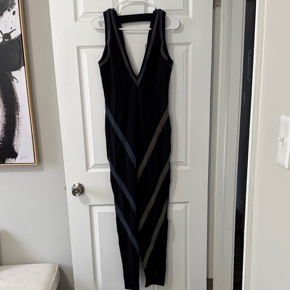 NWT reflective V-Neck Jumpsuit